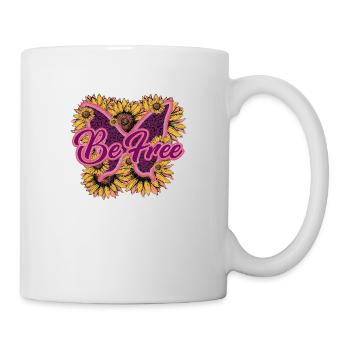 Set yourself free Butterfly Retro Flowers Free - Mug - white - Right