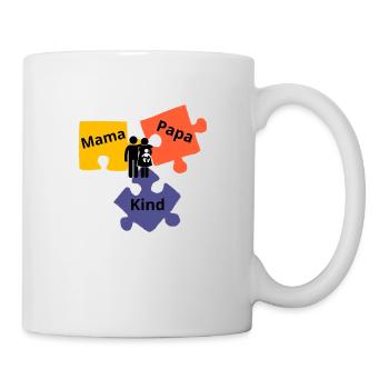 Mama Papa Kind Babybody Babykleidung - Tasse - Weiß - Rechts