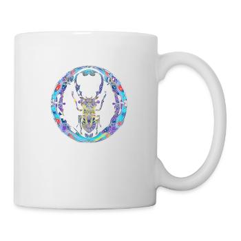 Farbenfroher Skarabäus - Tasse - Weiß - Rechts