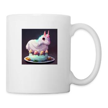 Cake en forme de licorne - Mug blanc - blanc - Droite