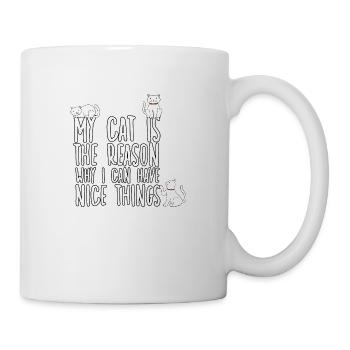 Propriétaire de chat Motif Cats Fan Propriétaire de chat - Mug blanc - blanc - Droite