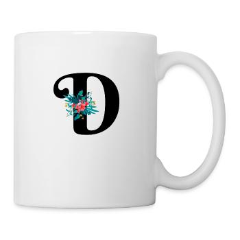 lettre D fleuris - Mug blanc - blanc - Droite