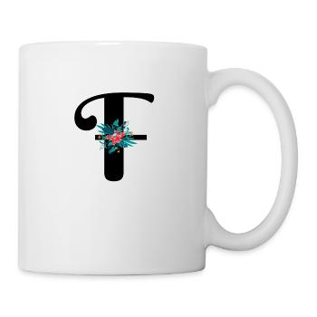 Buchstabe F geblüht - Tasse - Weiß - Rechts