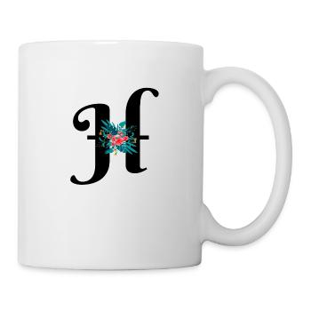 Buchstabe H geblüht - Tasse - Weiß - Rechts