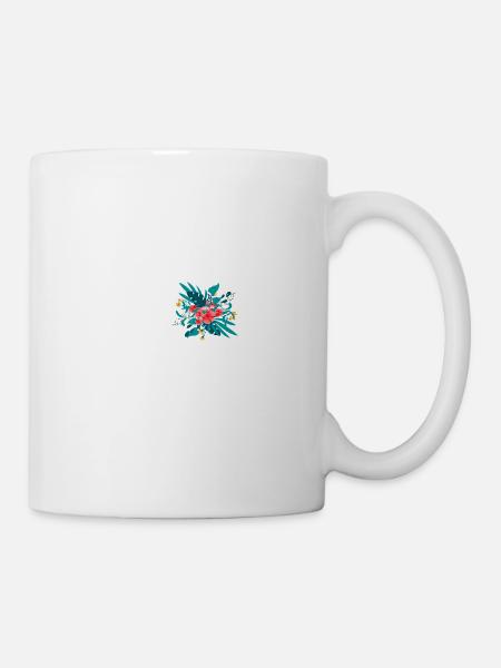 letter N flowered - Mug - white