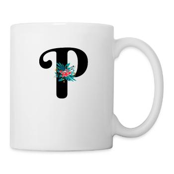 letter P flowery - Mug - white - Right