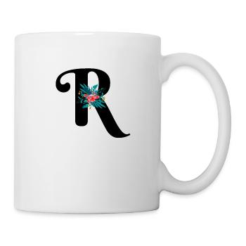 letter R flowered - Mug - white - Right