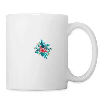 lettre V fleuris - Mug blanc - blanc - Droite