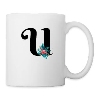 letter U flowered - Mug - white - Right