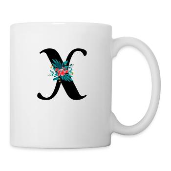 letter X flowered - Mug - white - Right