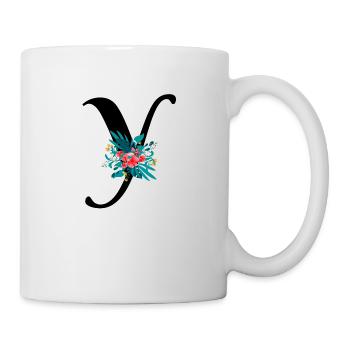 letter Y flowered - Mug - white - Right