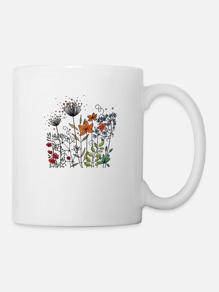 Blumen - Tasse - Weiß