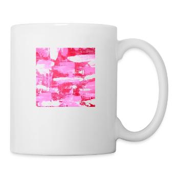 Art Print Abstract Painting Pink White - Mug - white - Right