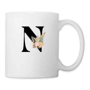 Buchstabe N Blumen - Tasse - Weiß - Rechts