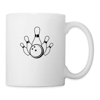 Bowling, frappe en noir et blanc - Mug blanc - blanc - Droite
