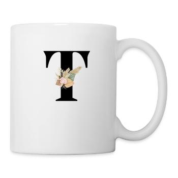 flowery letter T - Mug - white - Right