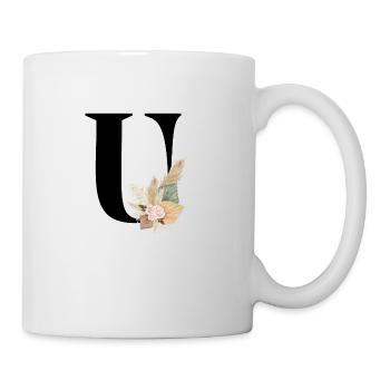 flowery letter U - Mug - white - Right