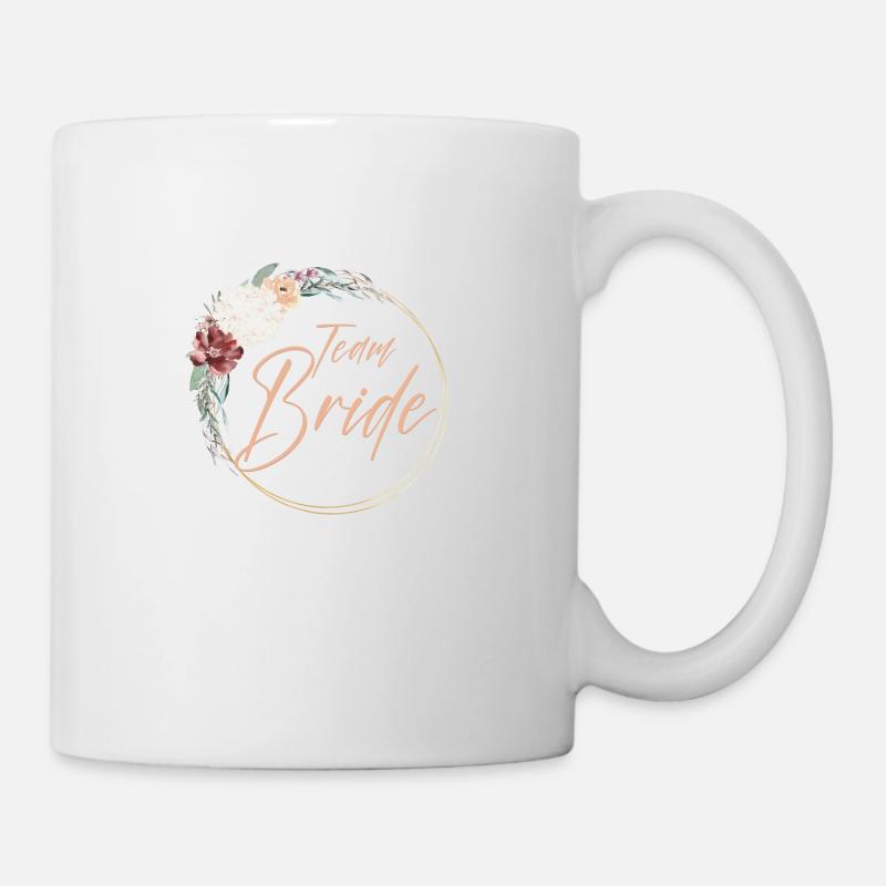 Couronne de fleurs Team Bride personnalisable - Mug blanc - blanc