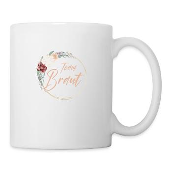 Team Braut! Blumenkranz personalisierbar - Tasse - Weiß - Rechts