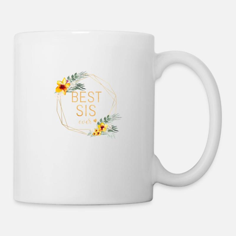BEST SIS! Customizable floral - Mug - white