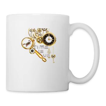 Steampunk" Time is Up" - Tasse - Weiß - Rechts
