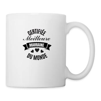 certifiée meilleure marraine du monde - Mug blanc - blanc - Droite