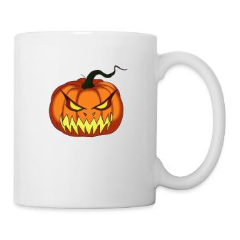 Visage de citrouille aux yeux brillants Halloween - Mug blanc - blanc - Droite