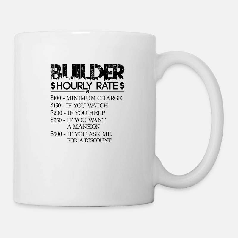 Tarif horaire Constructeur - noir - Constructeur de maison - Mug blanc - blanc