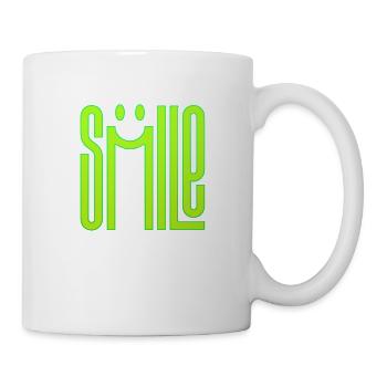 Denke Lächeln Positive Gedanken Glückliche Meditation - Tasse - Weiß - Rechts