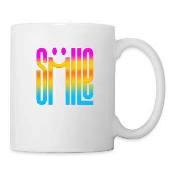 Denke Lächeln Positive Gedanken Glückliche Meditation - Tasse - Weiß - Rechts