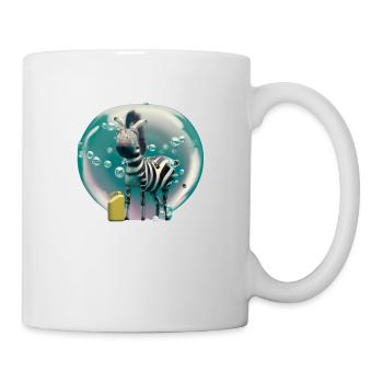 Zebra, digital Art - Tasse - Weiß - Rechts