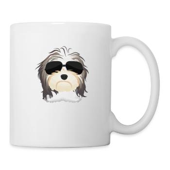 Havanese with sunglasses Dog owners - Mug - white - Right