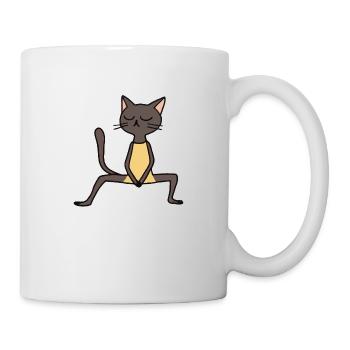 Cat fait une idée cadeau pour les amateurs de yoga yoga - Mug blanc - blanc - Droite