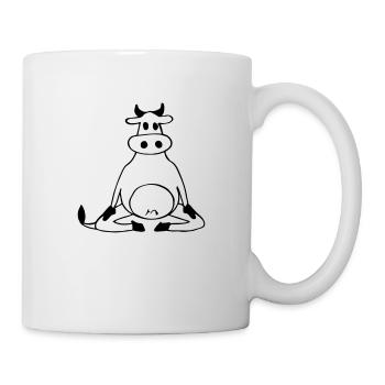 Une vache fait une idée cadeau pour les amateurs de yoga yoga - Mug blanc - blanc - Droite