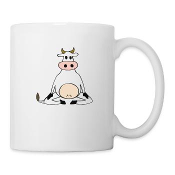 Une vache fait une idée cadeau pour les amateurs de yoga yoga - Mug blanc - blanc - Droite
