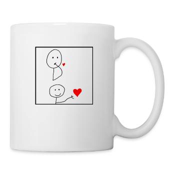 Stickman kiss blow - Tasse - Weiß - Rechts
