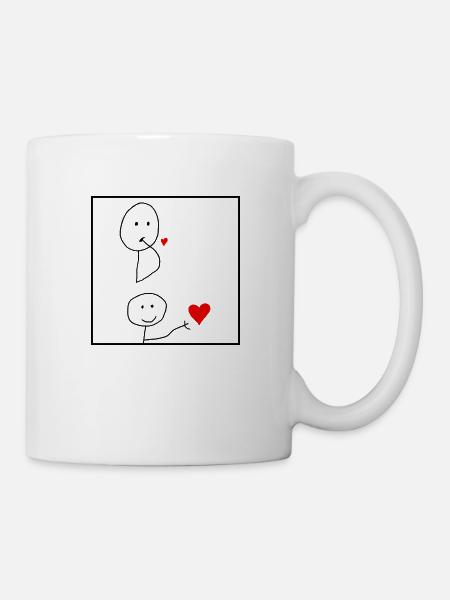 Stickman kiss blow - Tasse - Weiß