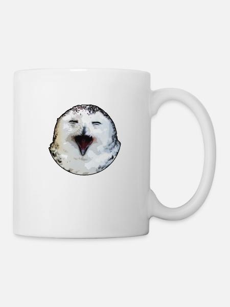 glückliche Eule - Tasse - Weiß