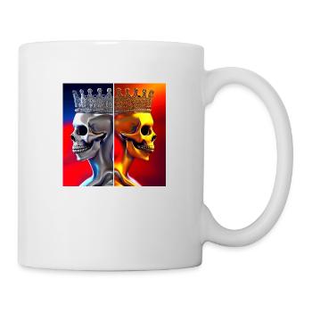 King and Queen Skull Faces - Mug - white - Right