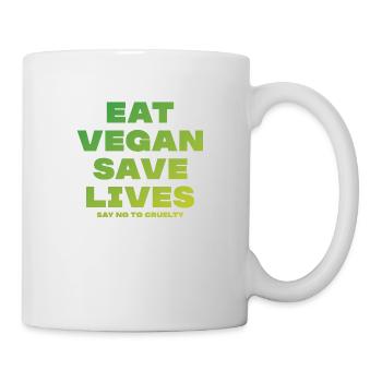 Eat vegan Tierschutz vegan Lifestyle - Tasse - Weiß - Rechts