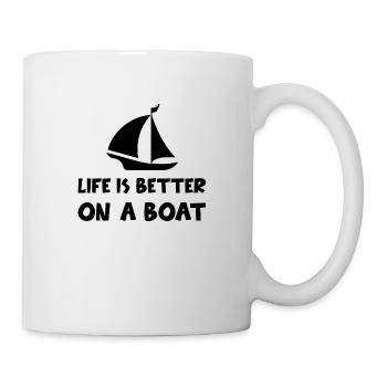 La vie est meilleure sur un bateau - Mug blanc - blanc - Droite