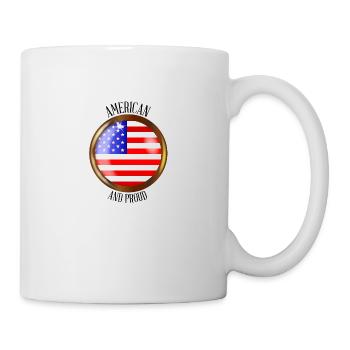Bouton du drapeau américain fier - Mug blanc - blanc - Droite