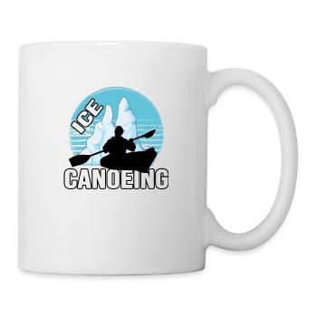 ice canoeing ice canoeists winter paddling canoe - Mug - white - Right