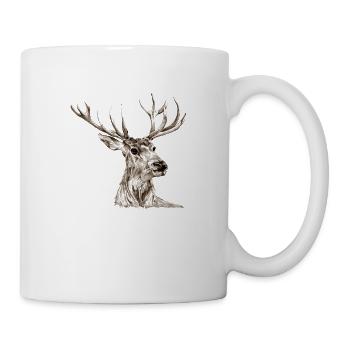 Hirsch - Tasse - Weiß - Rechts