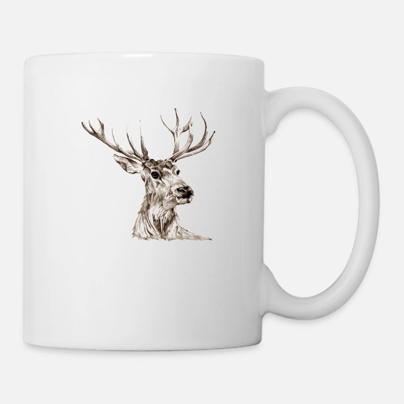 Hirsch - Tasse - Weiß