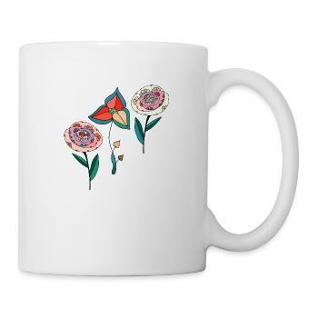 Blumen - Tasse - Weiß - Rechts