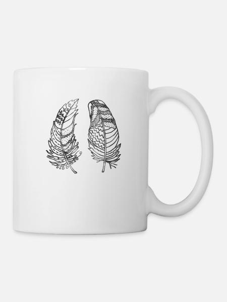 Feder - Tasse - Weiß