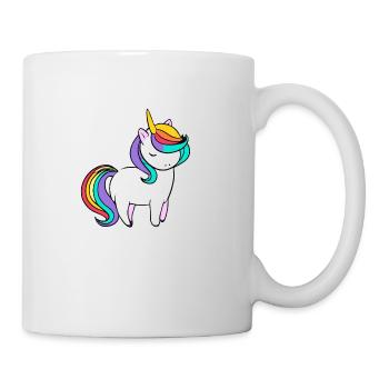 Hübsches Einhorn Regenbogenhaar - Tasse - Weiß - Rechts