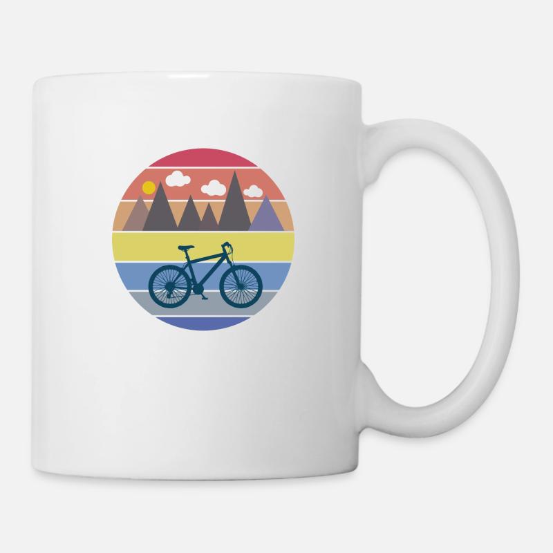 Mountain biker cycling cycling - Mug - white