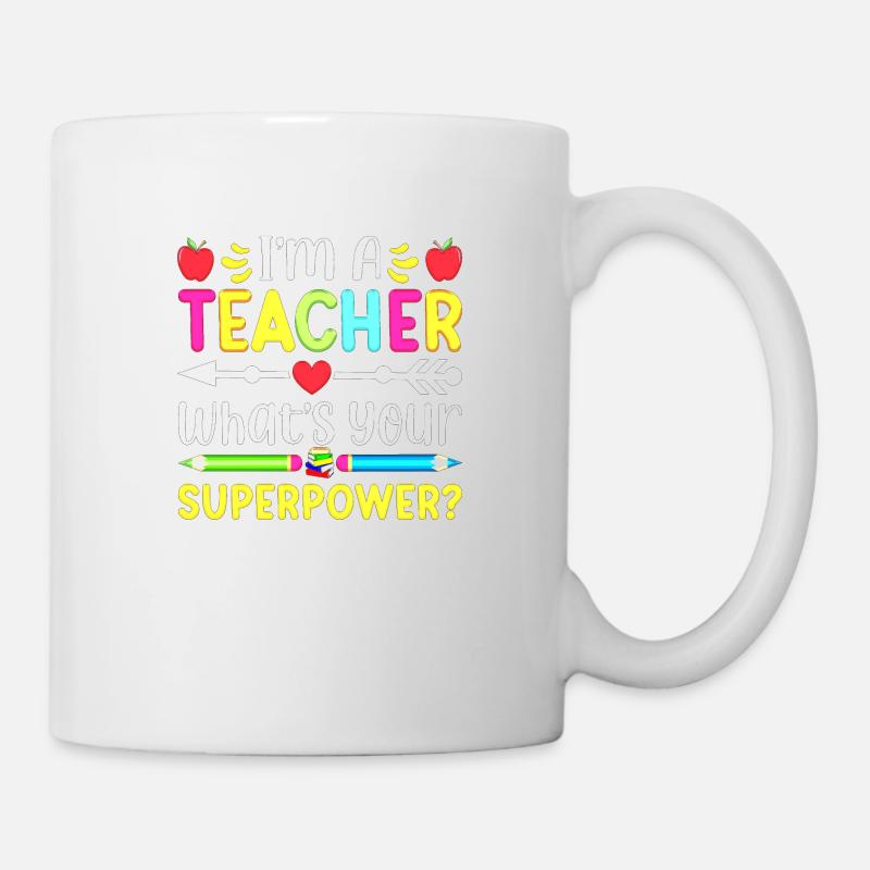 Ich bin Lehrer Superkraft Superkraft Mathematik - Tasse - Weiß